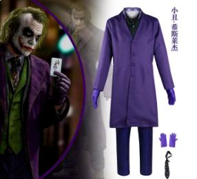 The Dark Knight Joker Heath Ledger Cosplay Suit, Halloween Men Stage Outfit