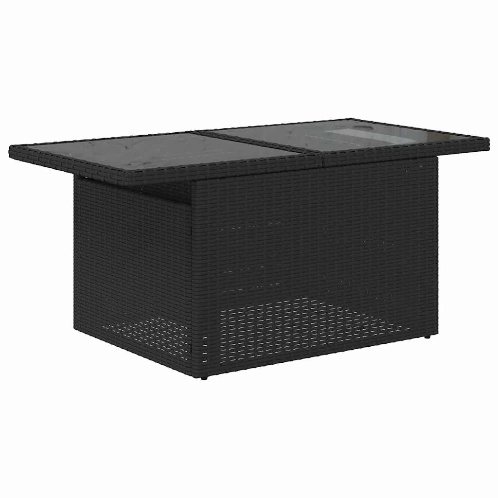 Garden Sofa Set with Cushions 9 pcs Black Poly Rattan