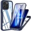 Чехол для iPhone 17 Pro Max 16 11 12 13 14 15 Plus XS Max XR 7 8 с Защитным стеклом 360 градусов Ударопрочный прозрачный чехол