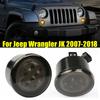 DC 12V Car Grille Turn Signal Smoke for Jeep Wrangler JK JKU 2007-2018 Front LED Turn Signal Lights Blinkers Parking