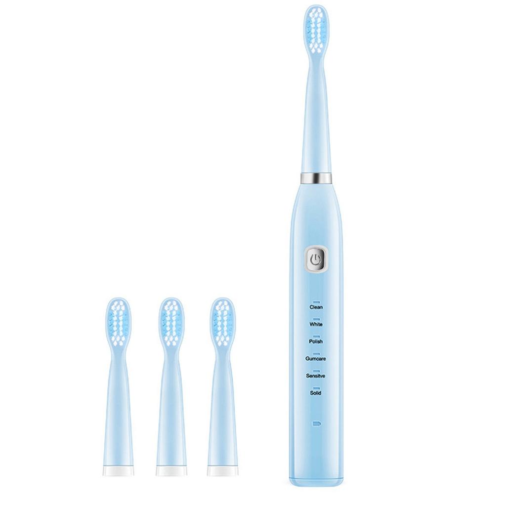 (SU)Electric Toothbrush, USB Waterproof Rechargeable Toothbrush for Adults, 6 Modes
