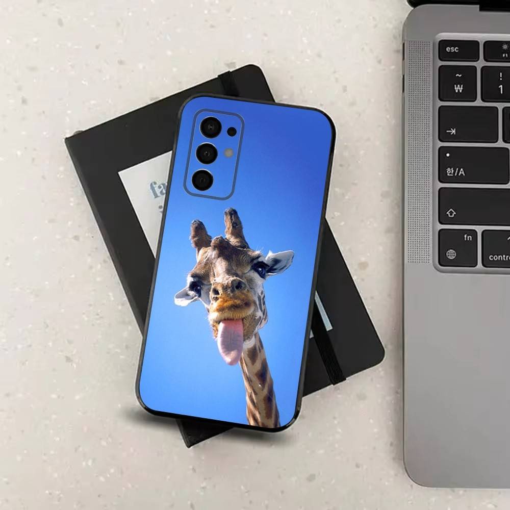 Animal Giraffe Cute Funny Case For Samsung Galaxy A91,A80,A73,A72 ,A71,A53A52,A32 ,A31A22,A21s,A20,Black Cover