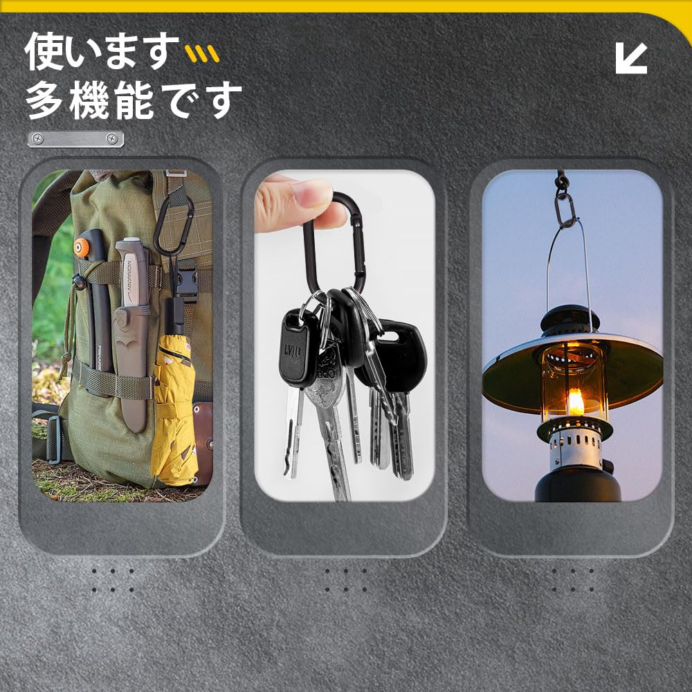 Carabiner, Multifunctional Carabiner, Aluminum Alloy O-ring, Black, Mini Carabiner, D-type