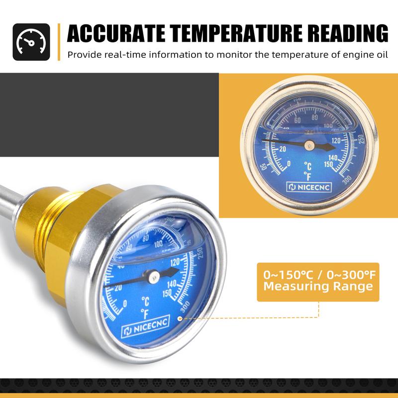 NICECNC For Suzuki DRZ400 DRZ400S DRZ400SM DR-Z 400 S SM 2000-2024 Aluminum Motorcycle Oil Temperature Thermometer Dipstick