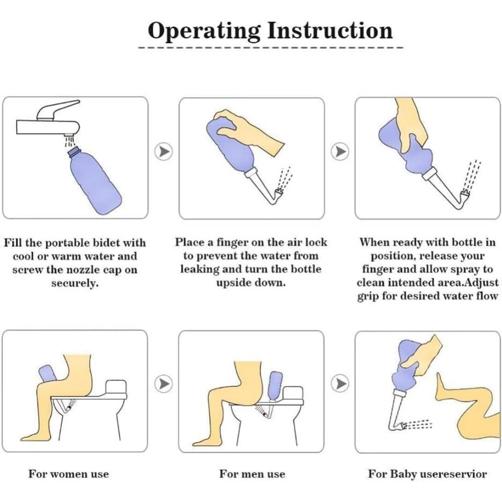 Портативный шаттаф, бутылка-биде и дорожное биде для личного очищения, уход за личной гигиеной, туалетный биде-спрей 450 мл