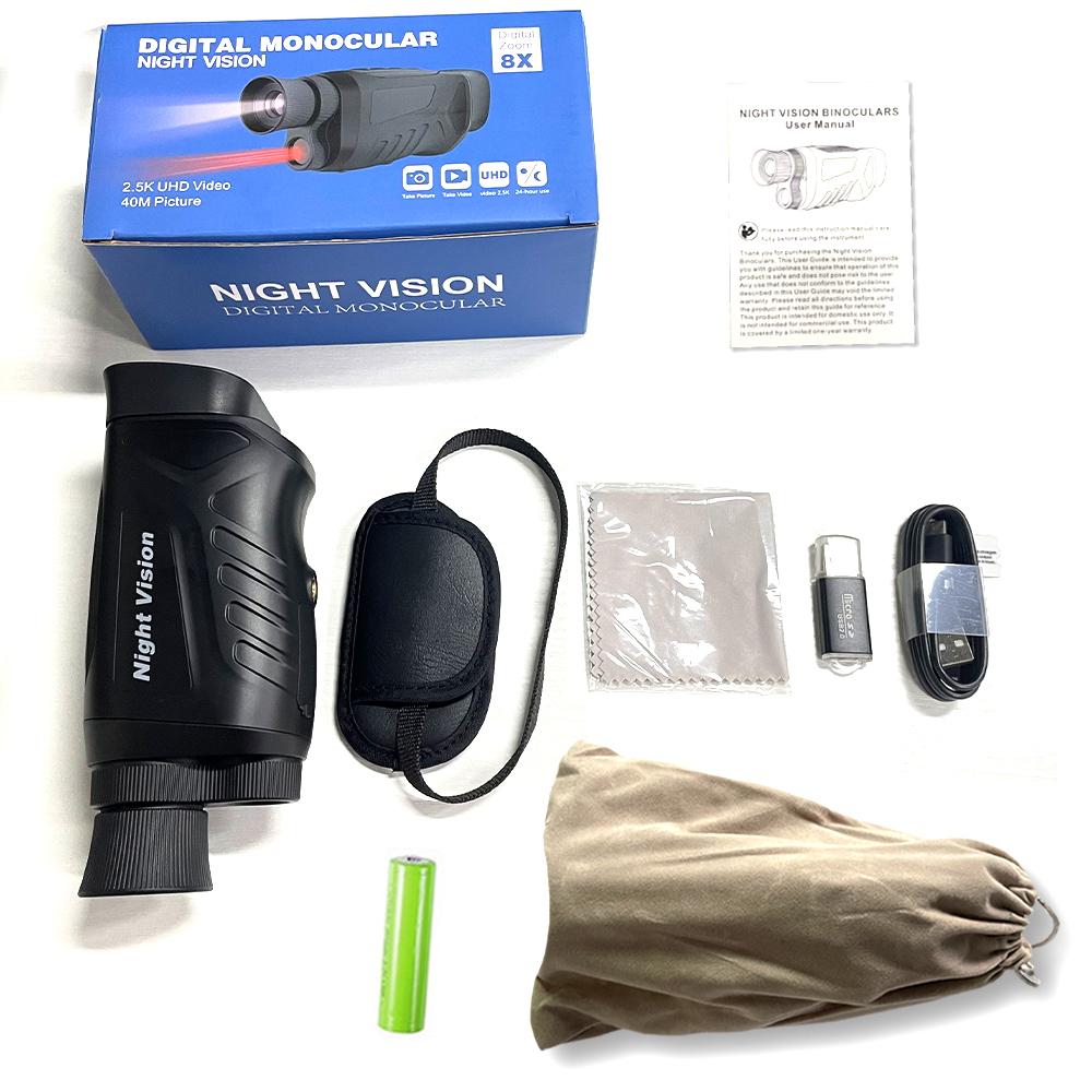 Dt19 Portable 300m Infrared Monocular Night Vision 2.5k Uhd 48m Pixels 8x Digital Zoom Telescope For Hunting Camping