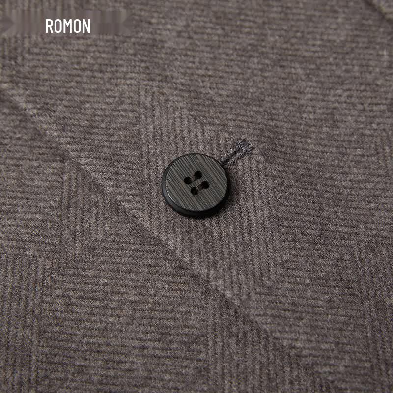 Romon Men's Wool Blend Wrinkle-Resistant Striped Suit Jacket