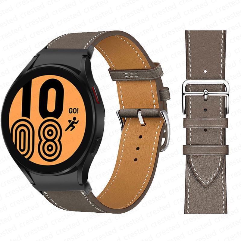 20mm Band For Samsung Galaxy Watch 6 4 classic/5 Pro 44mm 40mm 47mm 43mm 45 No Gaps Leather Bracelet Correa Galaxy Watch 6 Strap
