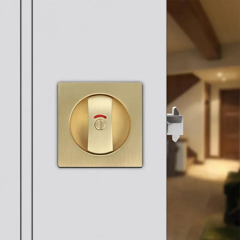 Flush Mount Privacy Pocket Door Lock in Zinc Alloy Featuring Sheet Recessed Hardware for Enhanced Door Security