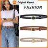 Ceinture Femme Tendance Boucle Dorée Ceinture Mode Décontracté Polyvalent Mince Ceinture En Cuir PU Souple Ceinture Jean Ceinture Cadeau