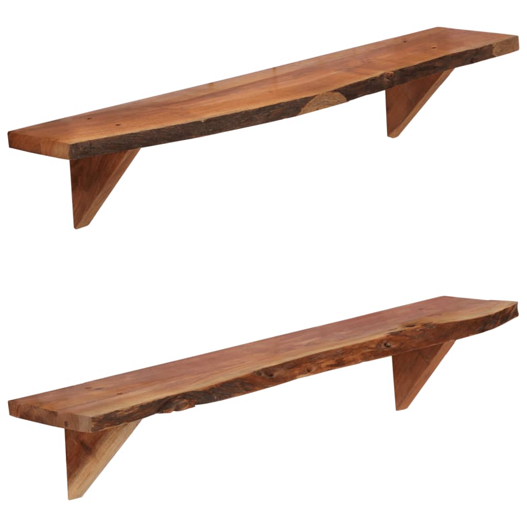 Vidaxl Настенные полки, 2 шт., 90 x 20 x 18 см, Массив акации