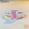Tancise S925 Sterling 6*8 Pink Finger Women's Ins-style Cute Sweet Pink Reddeon Cut Ice Cut Flower Cut Ring