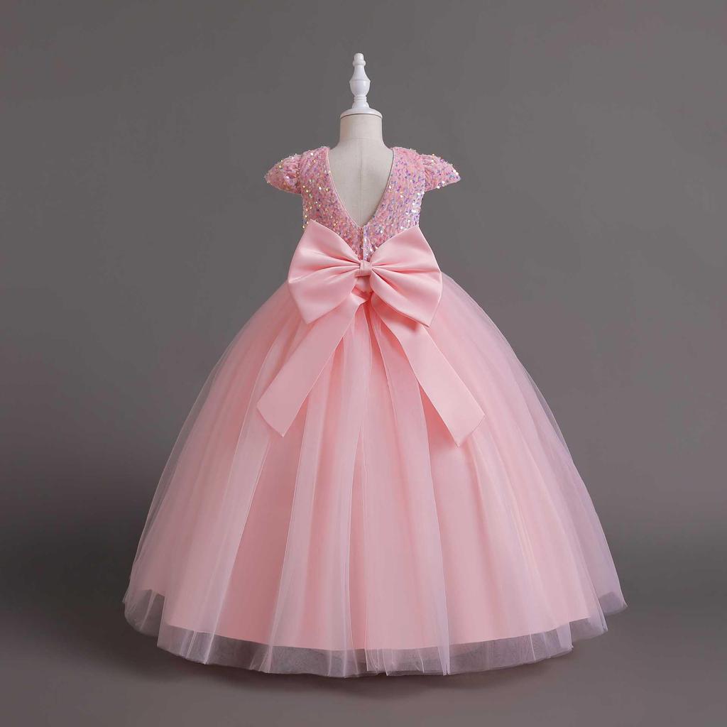 Девичье вечернее платье принцессы с пайетками 2025