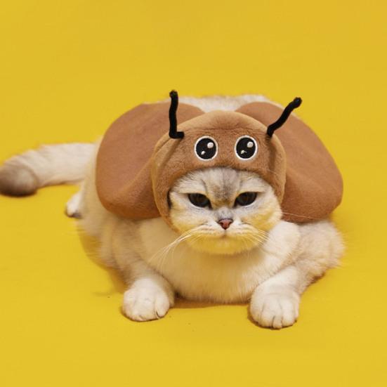 Кошачий Тараканский Плащ Теплый Бархатный Наряд Таракана с Усиками Косплей для Питомца