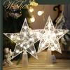 Прозрачные Рождественские Звезды Верхушки для Елки Светящиеся Рождественские Верхушки для Елки Рождественские Световые Украшения Дом