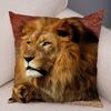 Africa Lion Pillow Case Decor Wild Animal Pattern Print Pillowcase Super Soft Plush Cushion Cover for Car Sofa Home 45x45cm