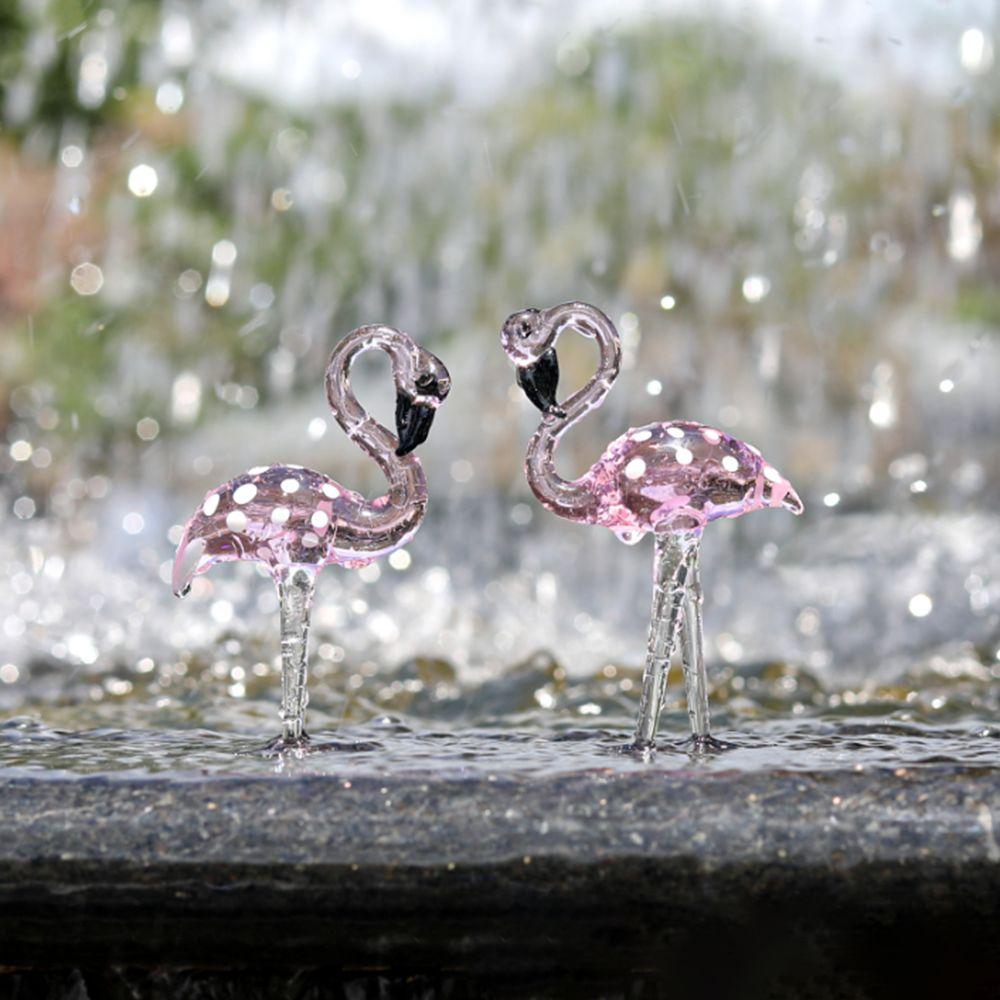 Креативные ручной работы художественное стекло Фламинго Фигурки Мультяшные Милые Имитация Розовый Фламинго Уникальная Животная Скульптура Дом