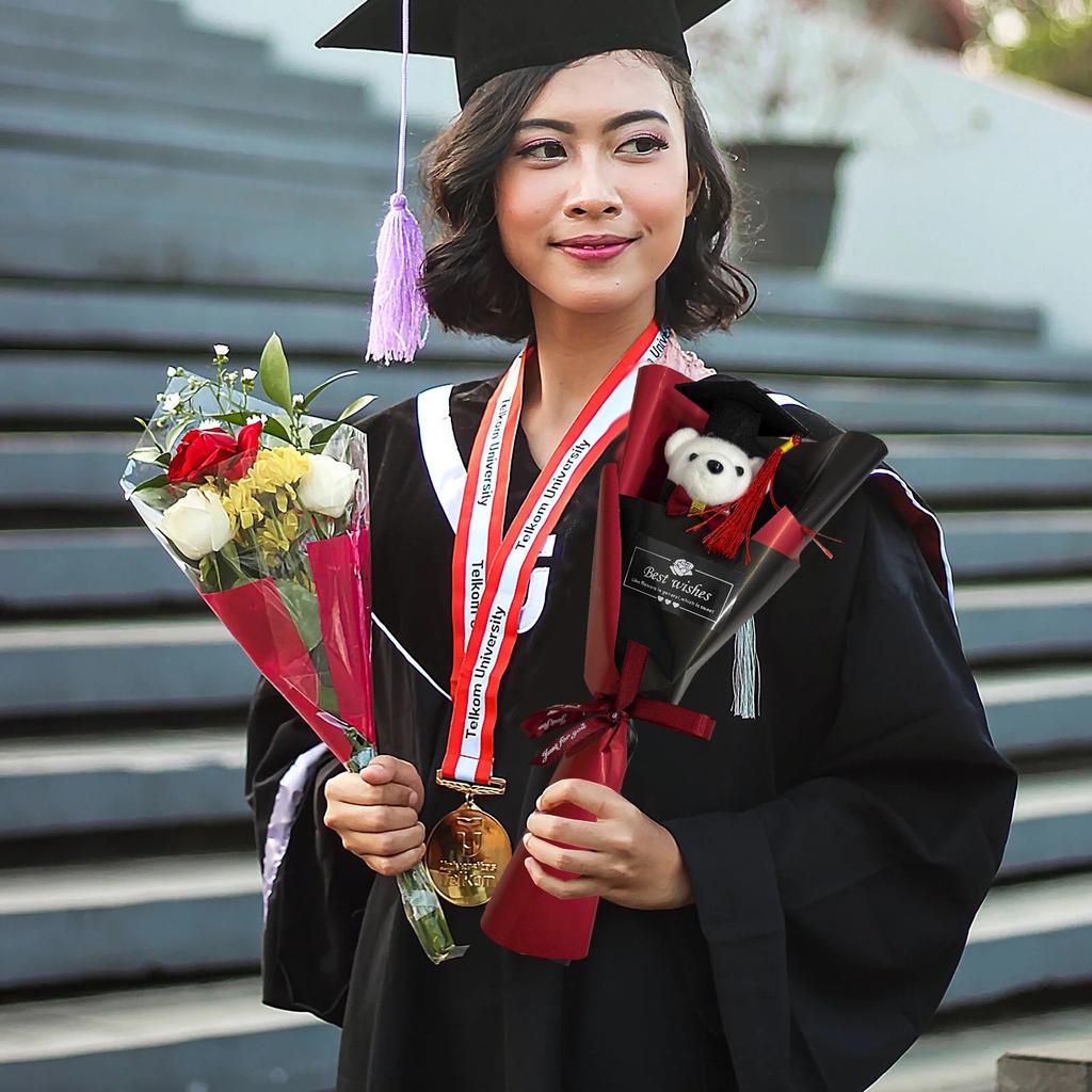 Докторский Бакалавр Выпускной Кукла Букет Выпускной Подсолнух Роза Одиночный Мультяшный Медведь Подарок на День Учителя