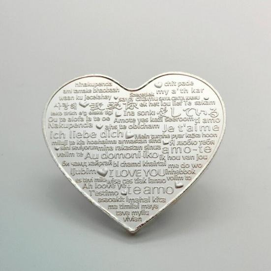 Памятная монета Lucky Love, креативная форма, двусторонний дизайн, романтические элементы, украшение для монеты на День святого Валентина