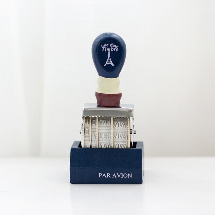 Винтажный деревянный штамп с датой в стиле Zakka с имитацией эффекта почтового штемпеля