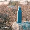 GRANDTIES Traveler Bottle, 620ml, available in six colors (Cobalt Blue), with two lids. This stainless steel bottle features a double-walled vacuum in