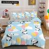 Panda Printed 2/3pcs Bedding Set Bamboo Duvet Cover for Adult Child Bedclothes and Pillowcases Comforter Covers Bed Sets King