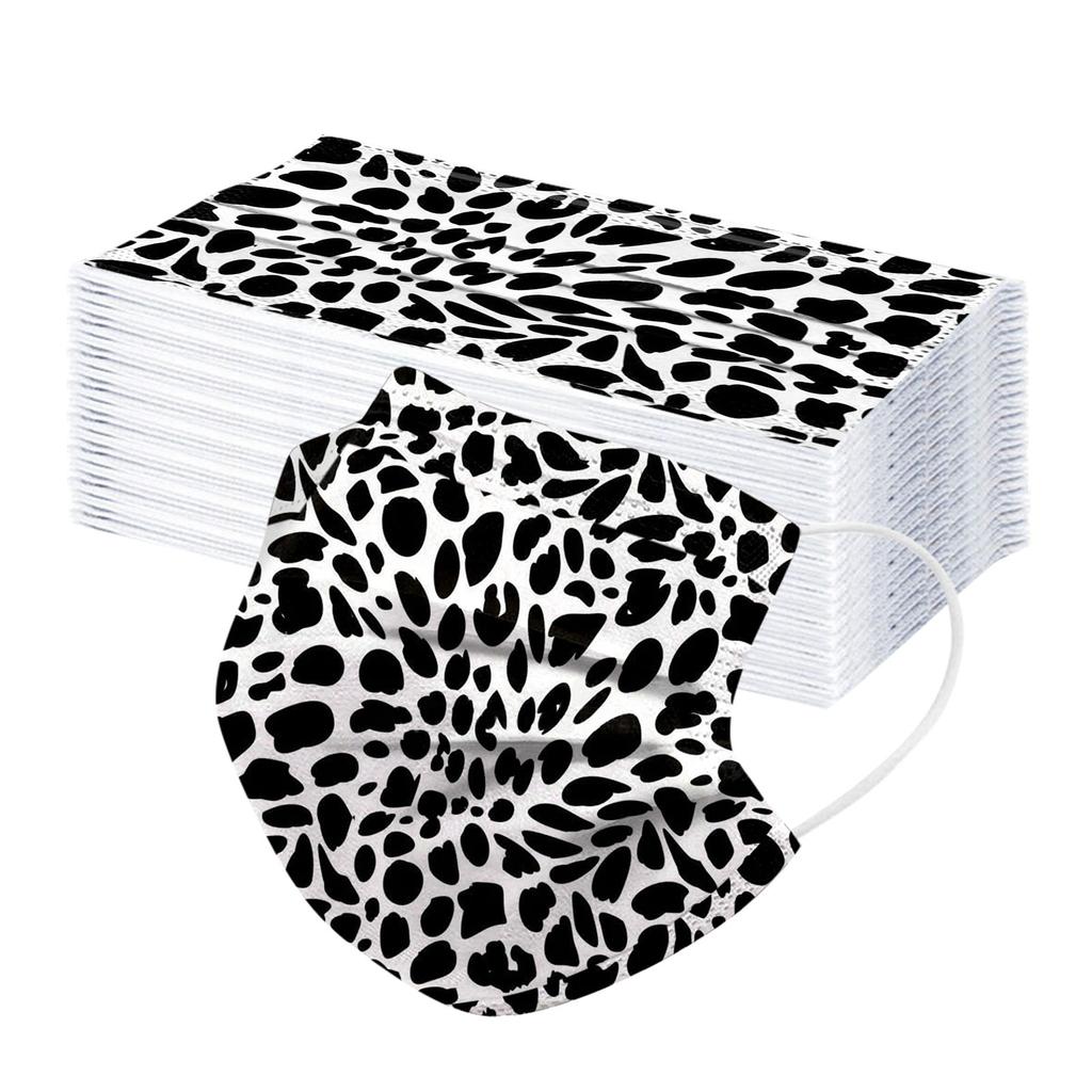 Маска для взрослых с леопардовым принтом одноразовая промышленная 3-слойная 10 шт/50 шт