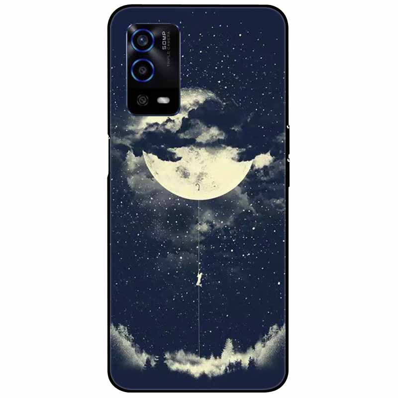 Для Oppo A55 4G Чехол A 55 Силиконовый Мягкий Расписной ТПУ Черная Крышка для Oppo A55 Чехол CPH2325 Милый Funda Coque для OPPOA55 6,51''