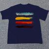 Abstract Color Stripes Graphic Print T-Shirt Breathable Cool, Comfortable Wear,Daily Casua