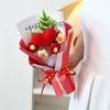 Knited Heart Artificial Flower Crochet Bouquet Valentine's Day Wedding Guest Gift Eternal Flowers Home Decoration