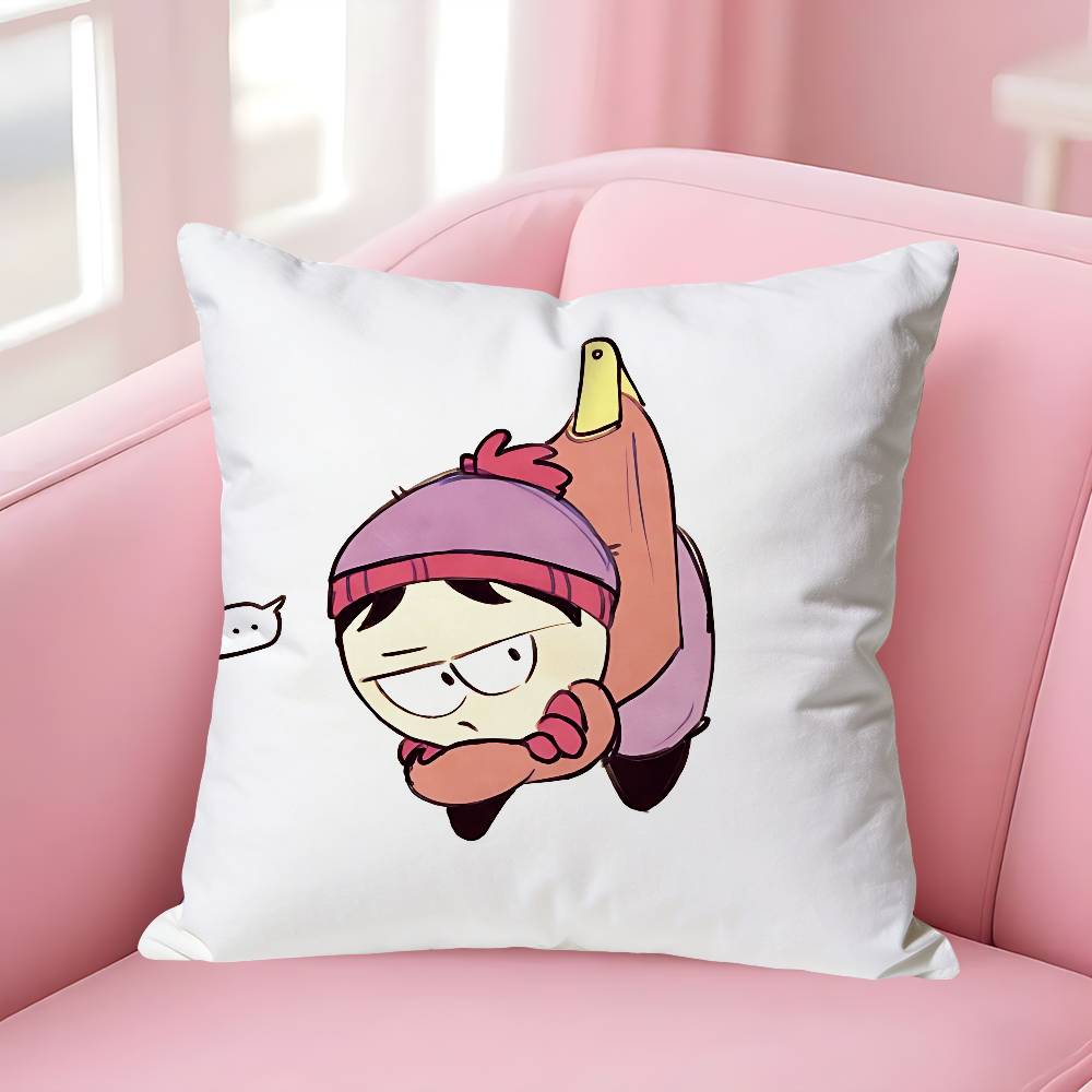 Funny SSouth ParksS Anime Celebrity Merchandise AllMatch Printed Pillow Case Sofa Car Office Room Decoration Protector