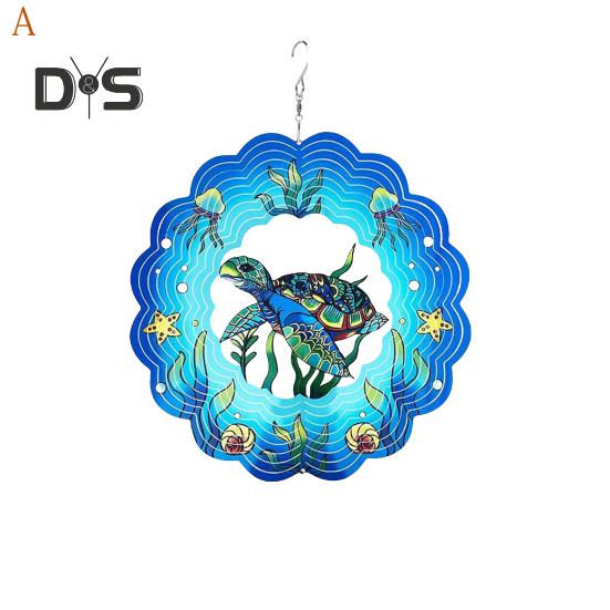 3D Animal Wind Spinner Decoration with Hook Indoor Outdoor Garden Yard Porch Colorful Turtle Butterfly Rooster Dragonfly Flower Wind Chime Hanging