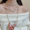 Long Length Bead Necklace Layered Sweater Necklace New Pearl Necklace  Lady Wear
