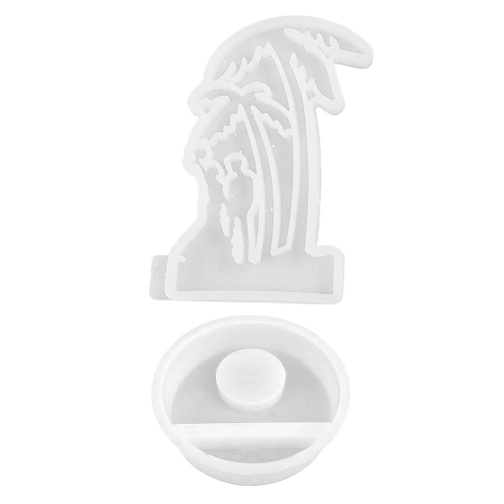 Two Coconut Tree Candlestick Molds Candle Holder Silicone Molds Combination Casting Moulds Decorations Plaster Molds