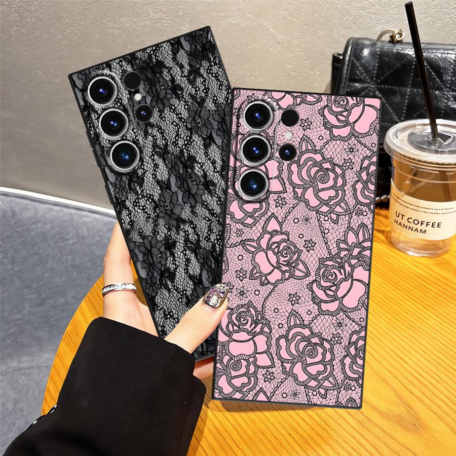 Чехол для Samsung Galaxy S26 Ultra S25 Plus S20 Ultra S10 S9 S24 Note 20 8 9 10 S23 S21 FE Funda Чехол для телефона Креативное Кружево