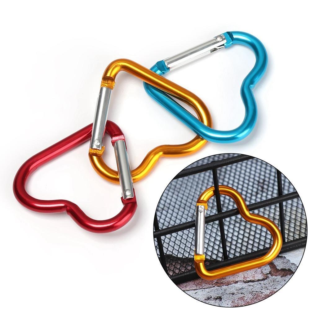 Accessories Water Bottle Hanging Aluminum Carabiner Keyring Hook Keychain Clip Heart-shaped Buckles