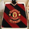 Custom Name Manchester UnitedFlannel Blanket, High quality Comfortable for All Seasons, Home Decor, Warmth and Comfort