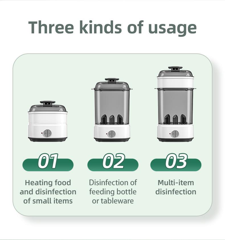 Стерилизатор для детских бутылочек и сосок паром Whale Love большой вместимости