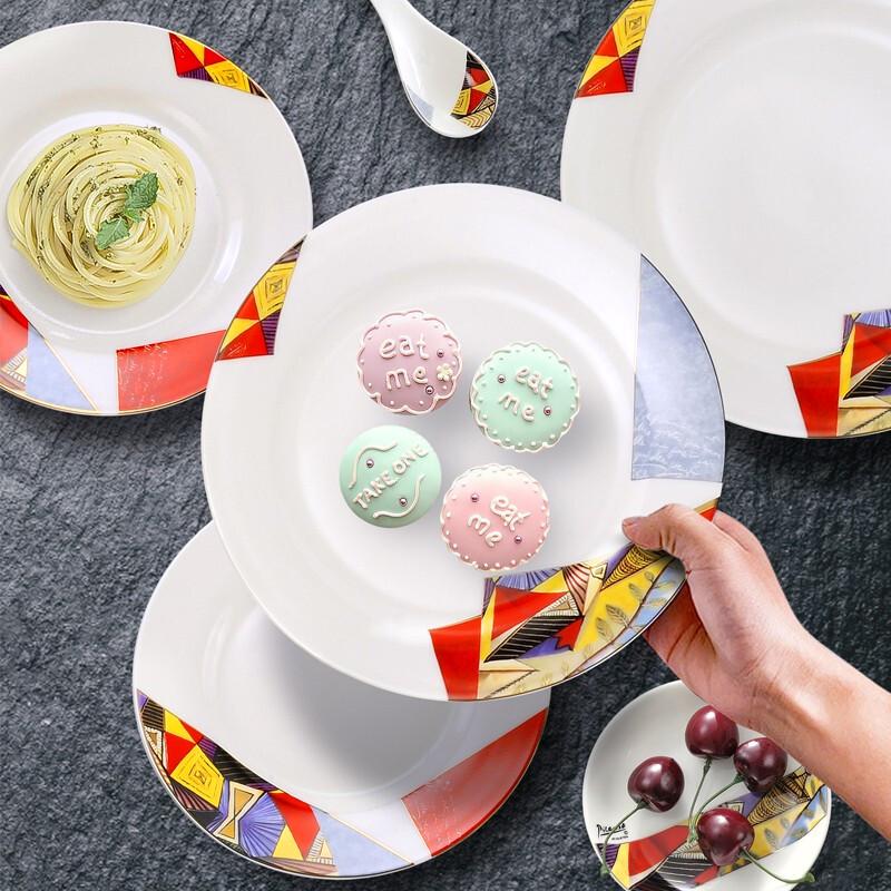 Picasso Dora 24-Piece Modern Ceramic Dinnerware Set