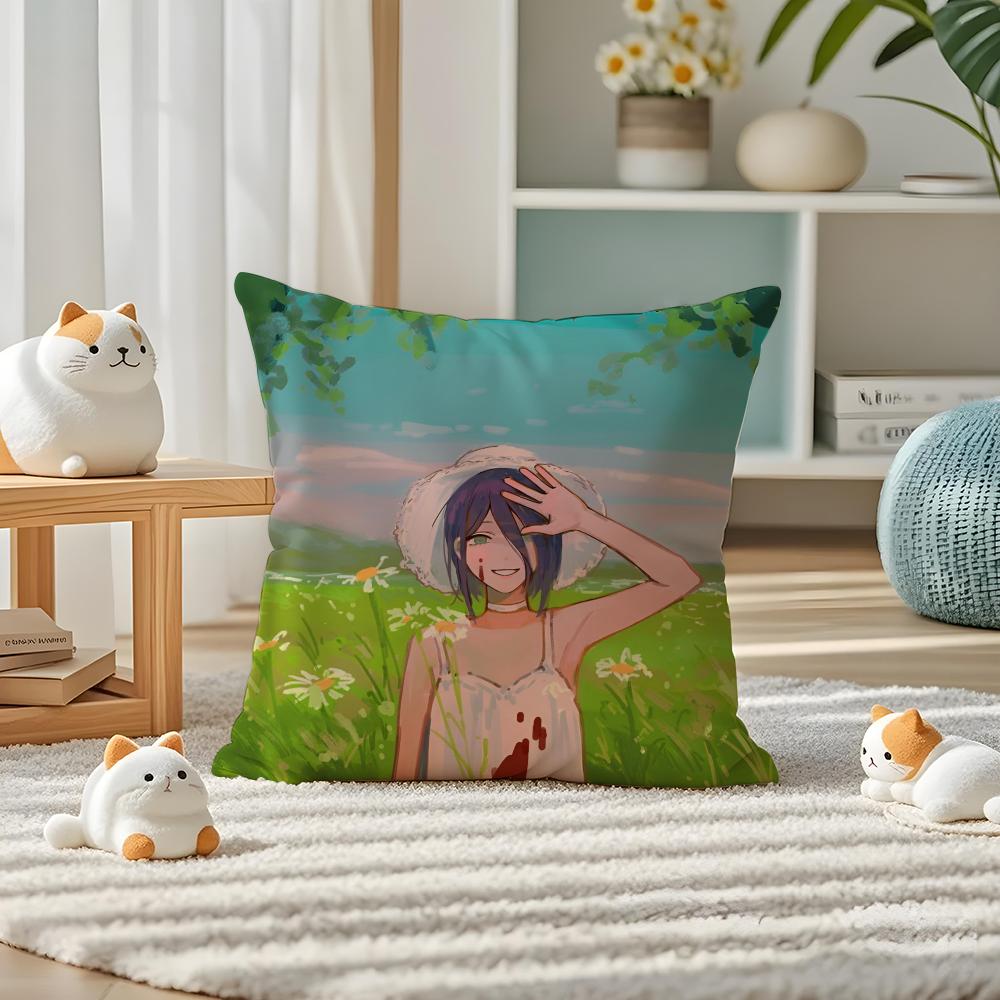 Anime RRaze Chainsaw Sexy Pillow Case Silky elegant Comfort Sofa Bed Invisible zipper