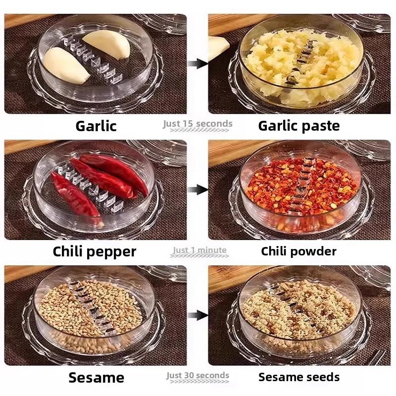 Garlic masher, manual garlic chopper, garlic press, garlic paste maker, household kitchen ginger and garlic grinder