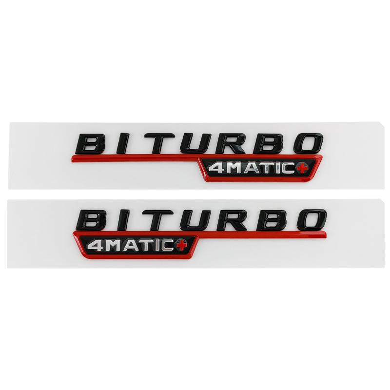 2Pcs 3D Biturbo 4matic Fender Badge Letter Emblem Sticker For Mercedes Benz C43 E43 GLC43 GLE43 Car Accessories AT1 b18
