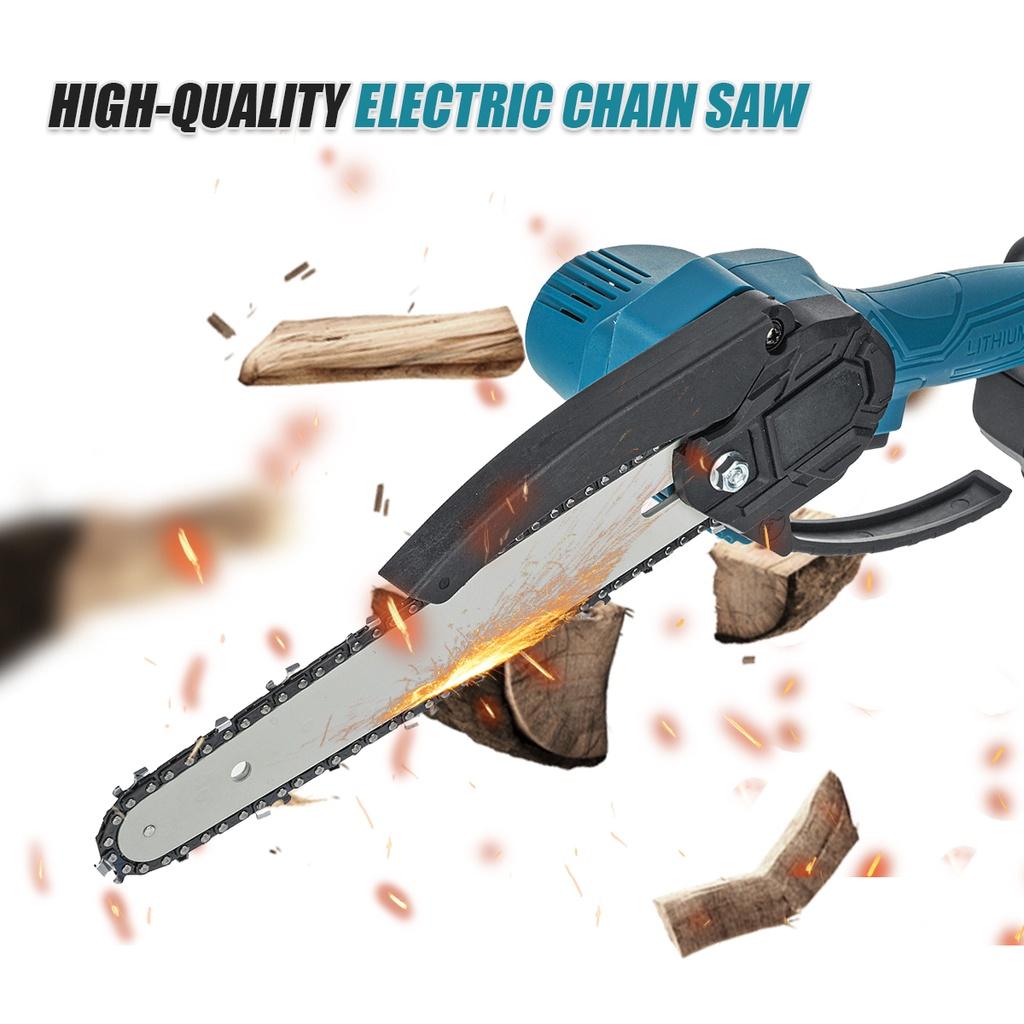 Электрическая цепная пила 3000 Вт, 8 дюймов, мини-пила для обрезки сада, лесозаготовительная пила, деревообрабатывающий инструмент, резак по дереву для батареи 18 В