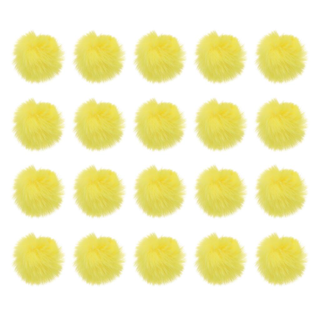 20 шт. помпонов из искусственного меха для шапок, пушистые мягкие меховые помпоны с эластичной петлей для брелока, вязаных шапок, шарфов, перчаток для DIY