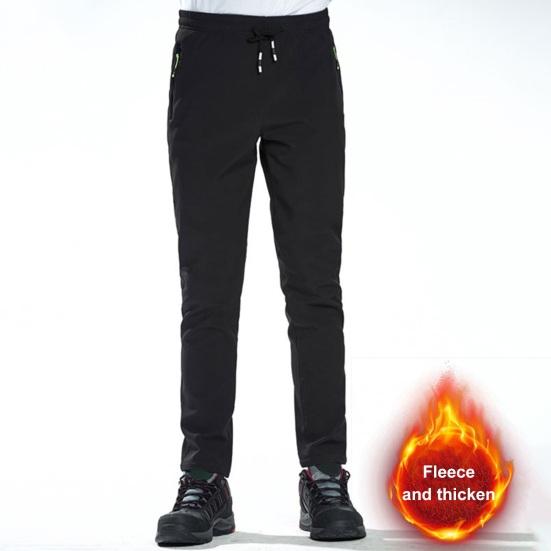 Брюки с толстой теплой флисовой подкладкой, эластичной резинкой на талии, карманами на молнии, ветрозащитные, водонепроницаемые, для пеших прогулок, походов, кемпинга