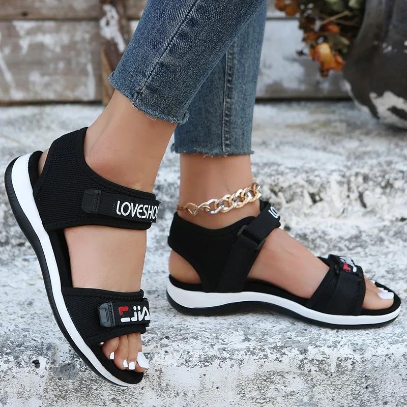 Fashion Flats Women Sport Sandals Summer Casual Shoes Fashion Slippers Mesh Walking Running Beach Shoes Trend Femme Zapatos