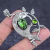 Tsavorite Handmade 925 Sterling Silver Jewelry Pendant 2.56" Y8q77