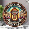 Винтажный Rock n Roll Музыкальный автомат Круглая металлическая жестяная табличка Настенное искусство Декор 8x8