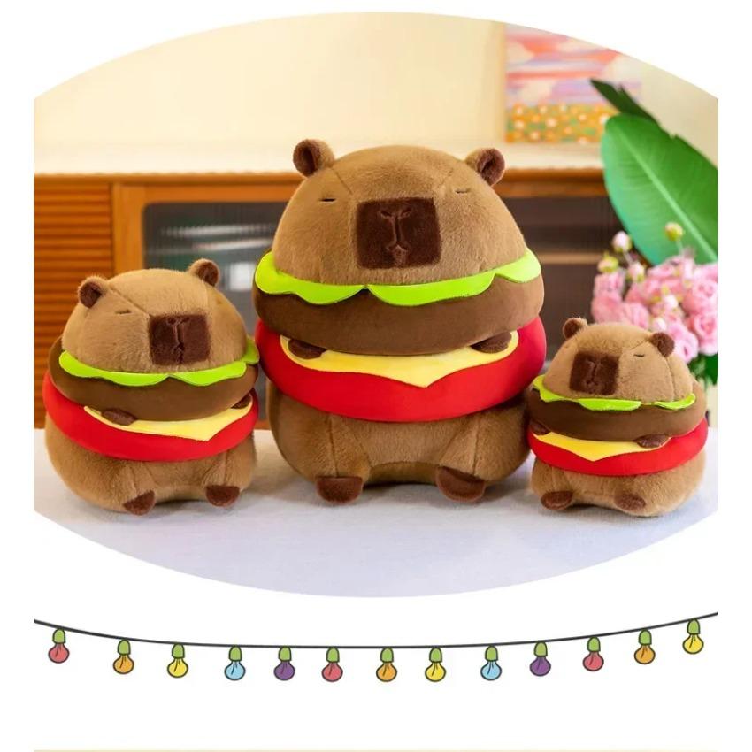 Новая милая плюшевая игрушка-гамбургер капибара, имитация животного, кукла, мягкая детская игрушка, подарок на день рождения, украшение комнаты Kawaii