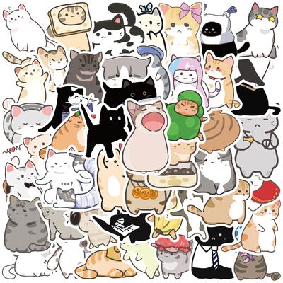 55 шт. Милые котики МЕМ Животные Мультяшные Граффити Наклейки Телефон Гитара Ноутбук Чемодан Кружка Водонепроницаемая Наклейка Детские Игрушки